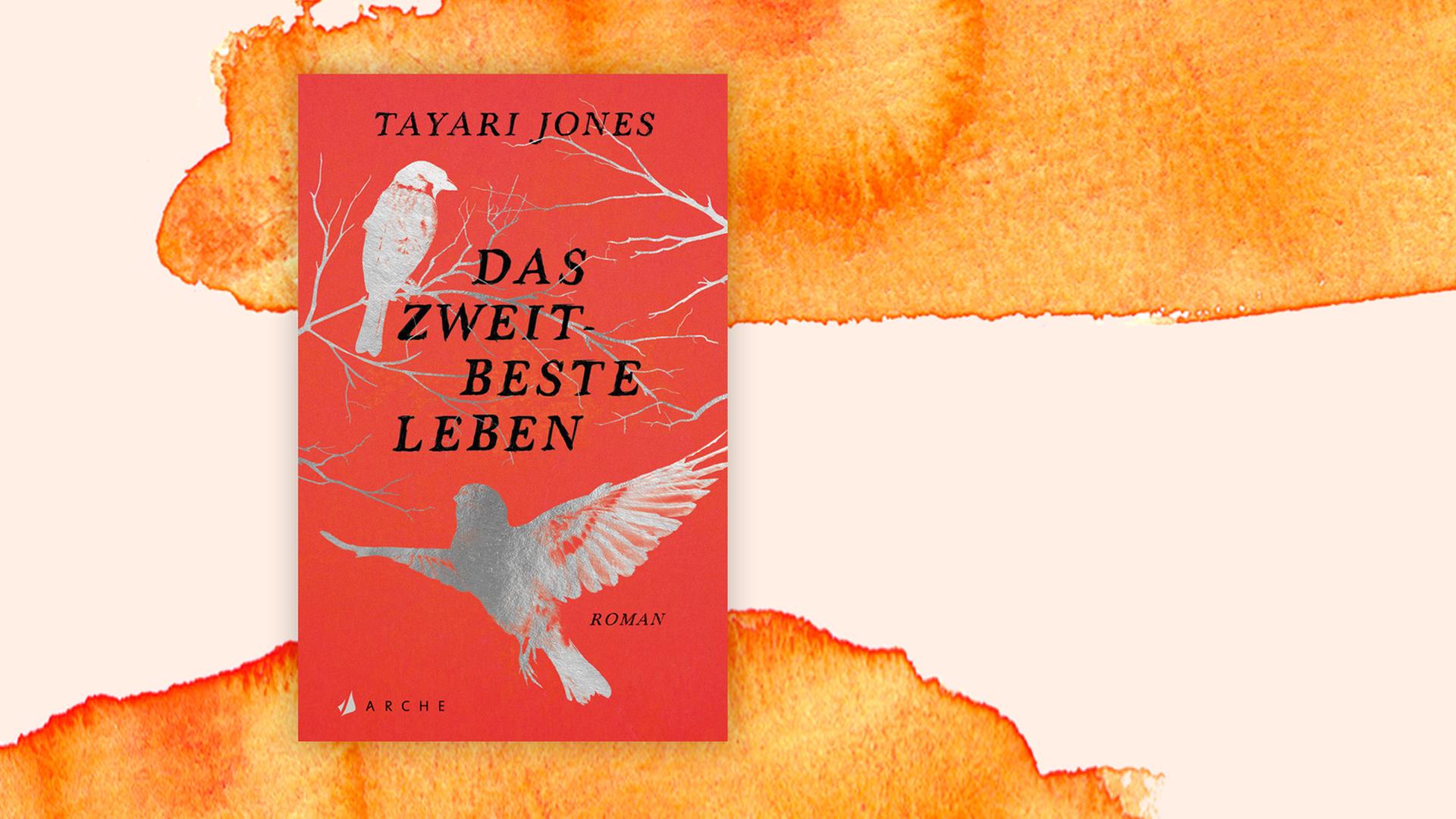 Das Buchcover "Das zweitbeste Leben" von Tayari Jones ist vor einem grafischen Hintergrund zu sehen.