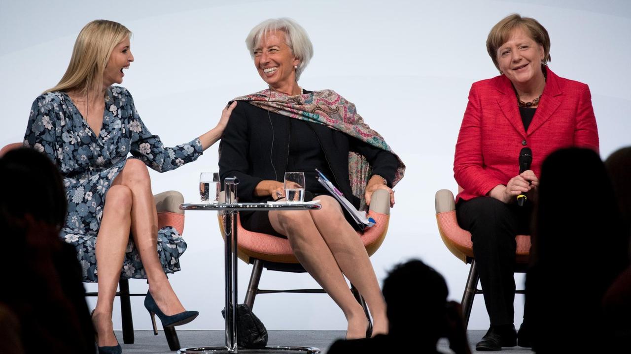 Ivanka Trump, Christine Lagarde und Angela Merkel bei Frauen-Gipfel in Berlin.