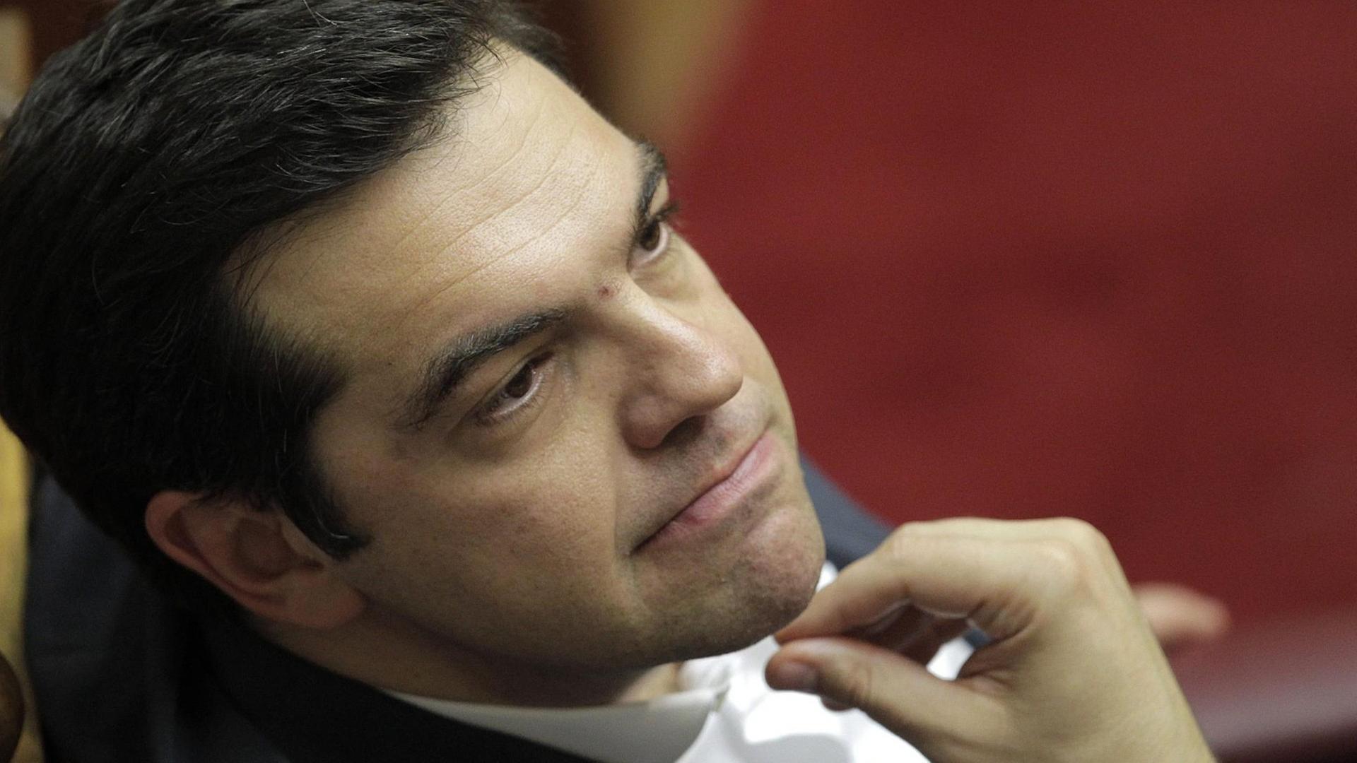 Alexis Tsipras während der Abstimmung im griechischen Parlament.
