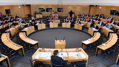 Der Plenarsaal im Thüringer Landtag
