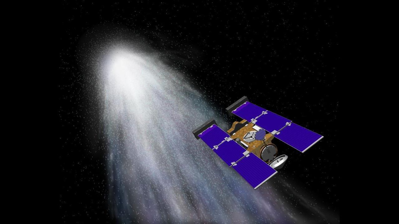 Die NASA-Raumsonde "Stardust" hat Staub vom Kometen "Wild 2" zurück zur Erde gebracht. Hier eine künstlerische Darstellung.