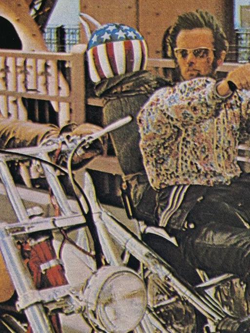 Eine Szene aus "Easy Rider" mit Dennis Hopper und Peter Fonda als Rocker