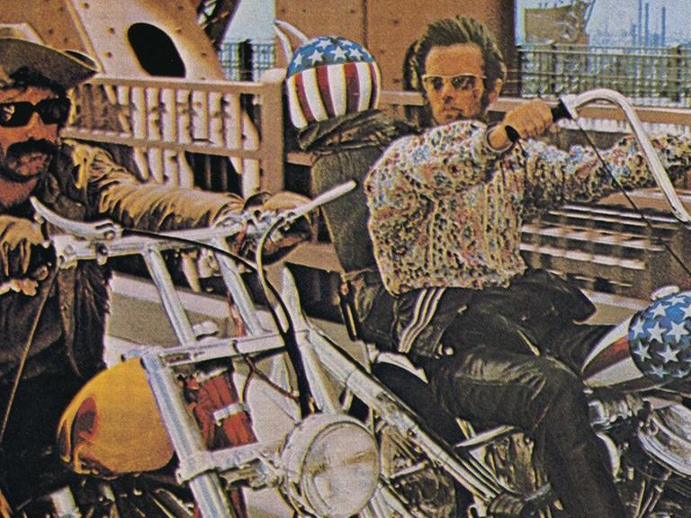 Eine Szene aus "Easy Rider" mit Dennis Hopper und Peter Fonda als Rocker