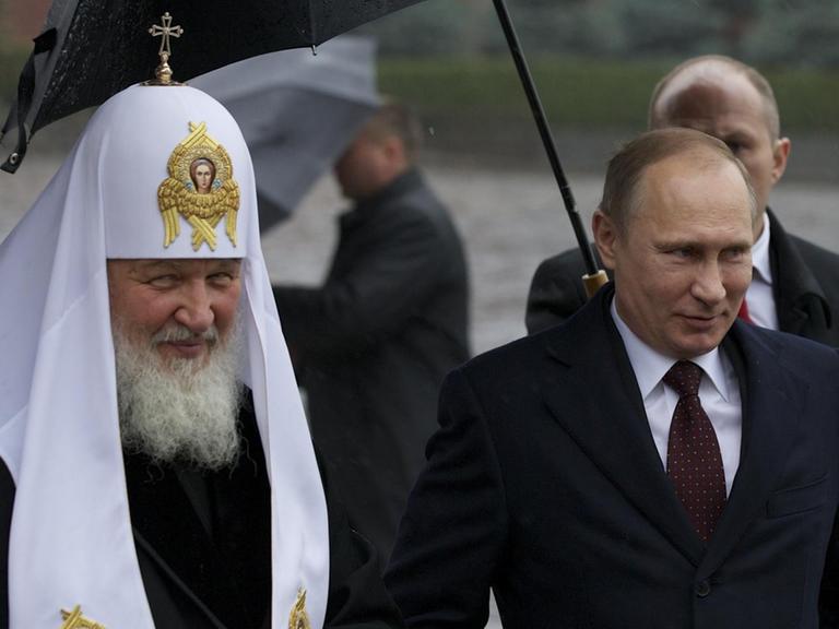 Präsident Wladimir Putin mit dem Patriarchen der RUssisch Orthodoxen Kirche, Kyrill I.