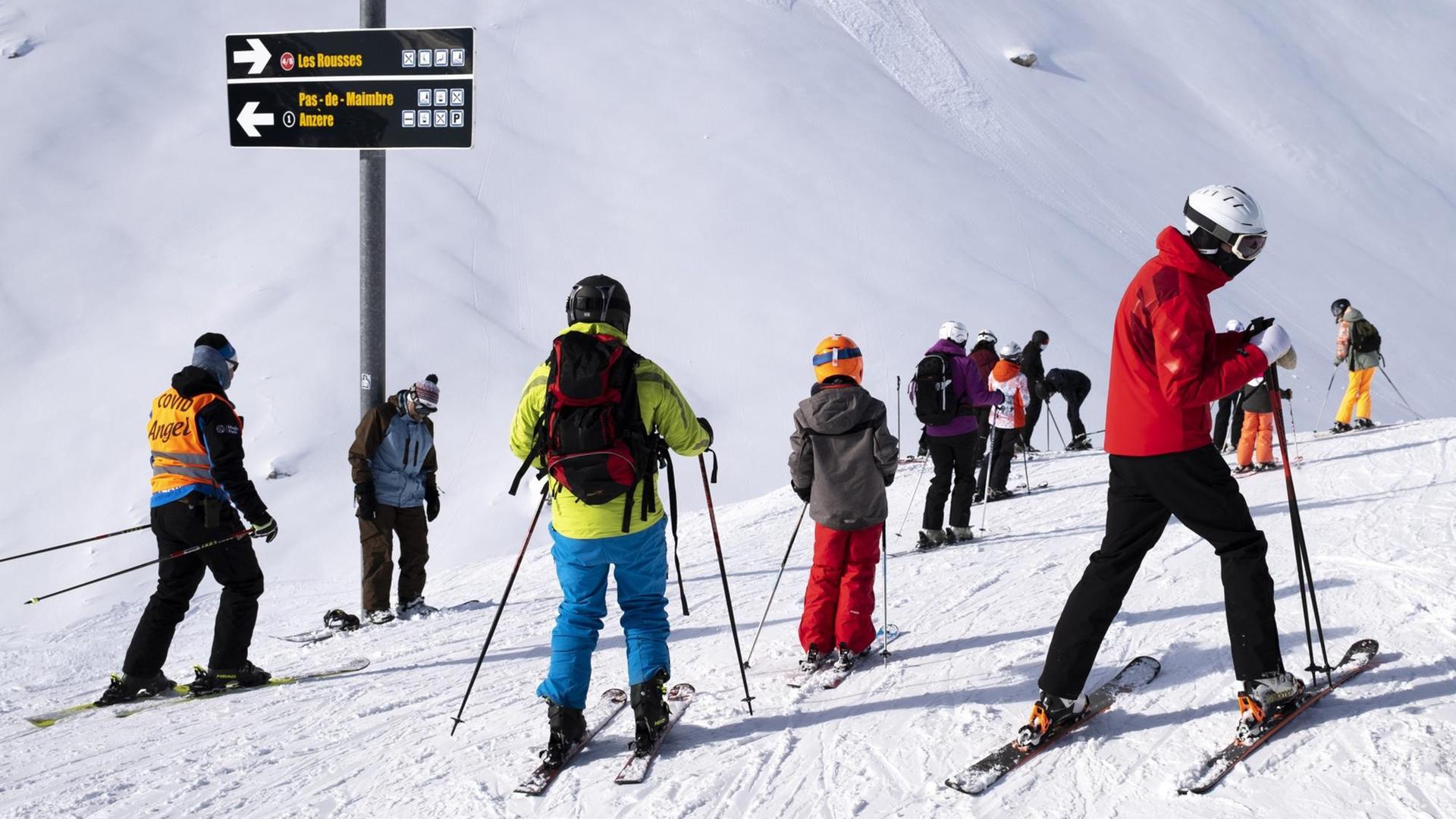 Skipiste in Anzere in der Schweiz