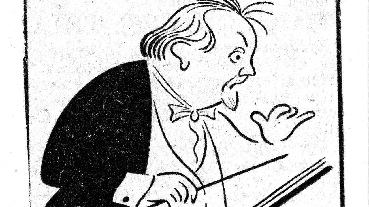 Illustration of Henry Wood (1869-1944) an English conductor. Dated 19th Century PUBLICATIONxINxGERxSUIxAUTxHUNxONLY WorldxHistoryxArchive