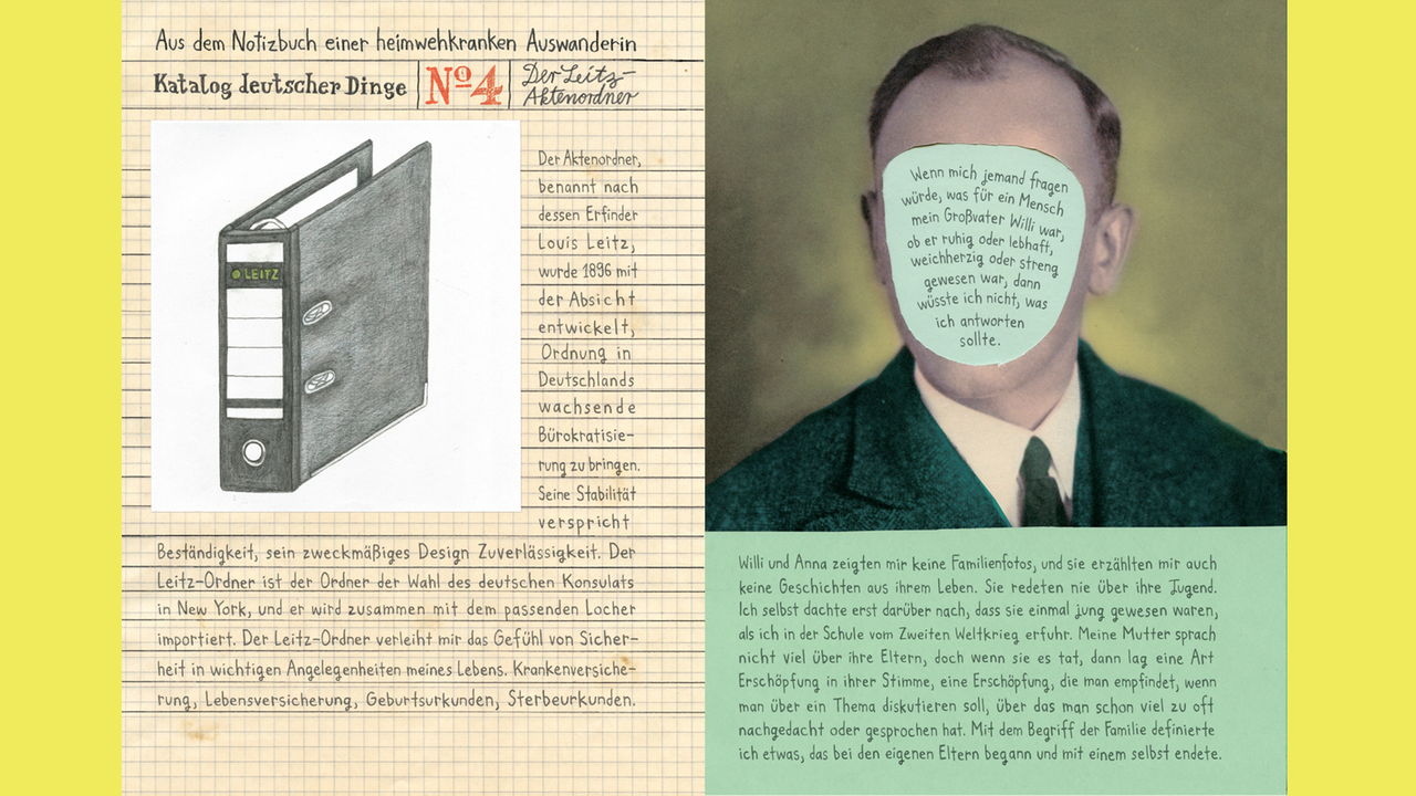 Zwei Buchseiten aus "Heimat" von Nora Krug (Collage)