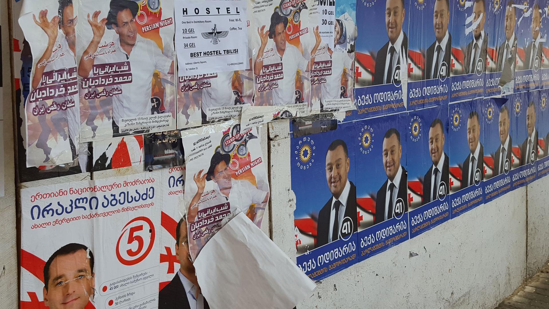Wahlplakate in der georgischen Hauptstadt Tiflis im Oktober 2016