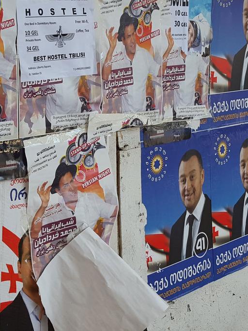 Wahlplakate in der georgischen Hauptstadt Tiflis im Oktober 2016
