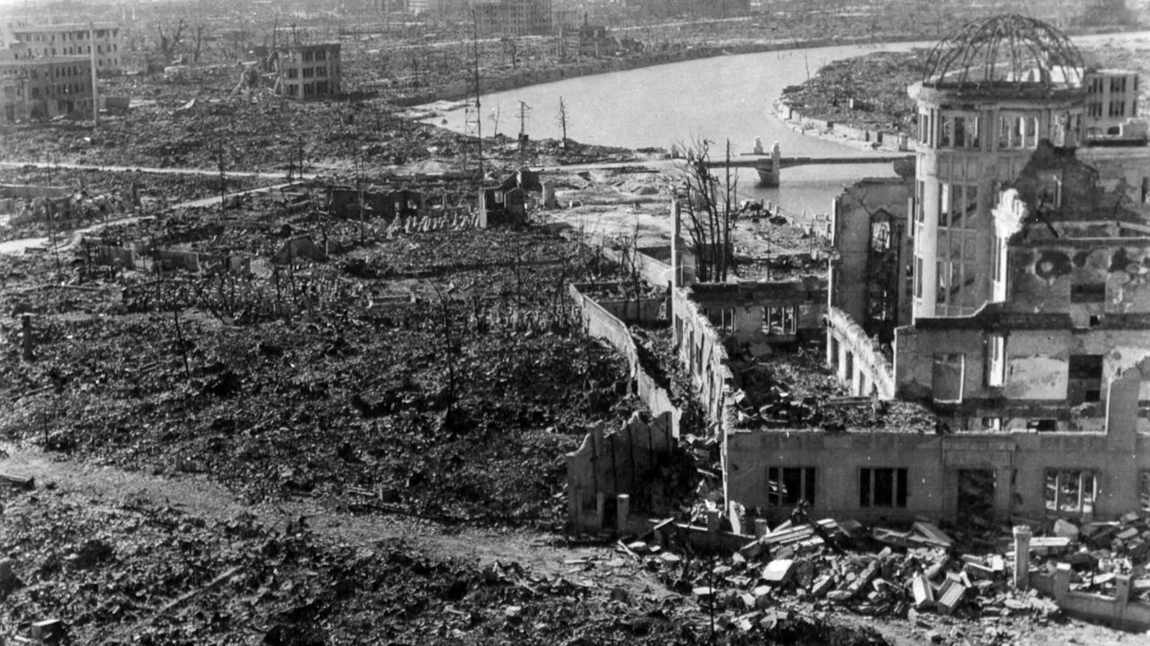 Hiroshima nach dem Abwurf der Atombombe im August 1945.