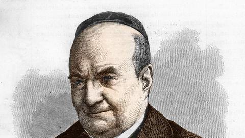 Charles-Augustin Sainte-Beuve auf einem gezeichneten Porträt