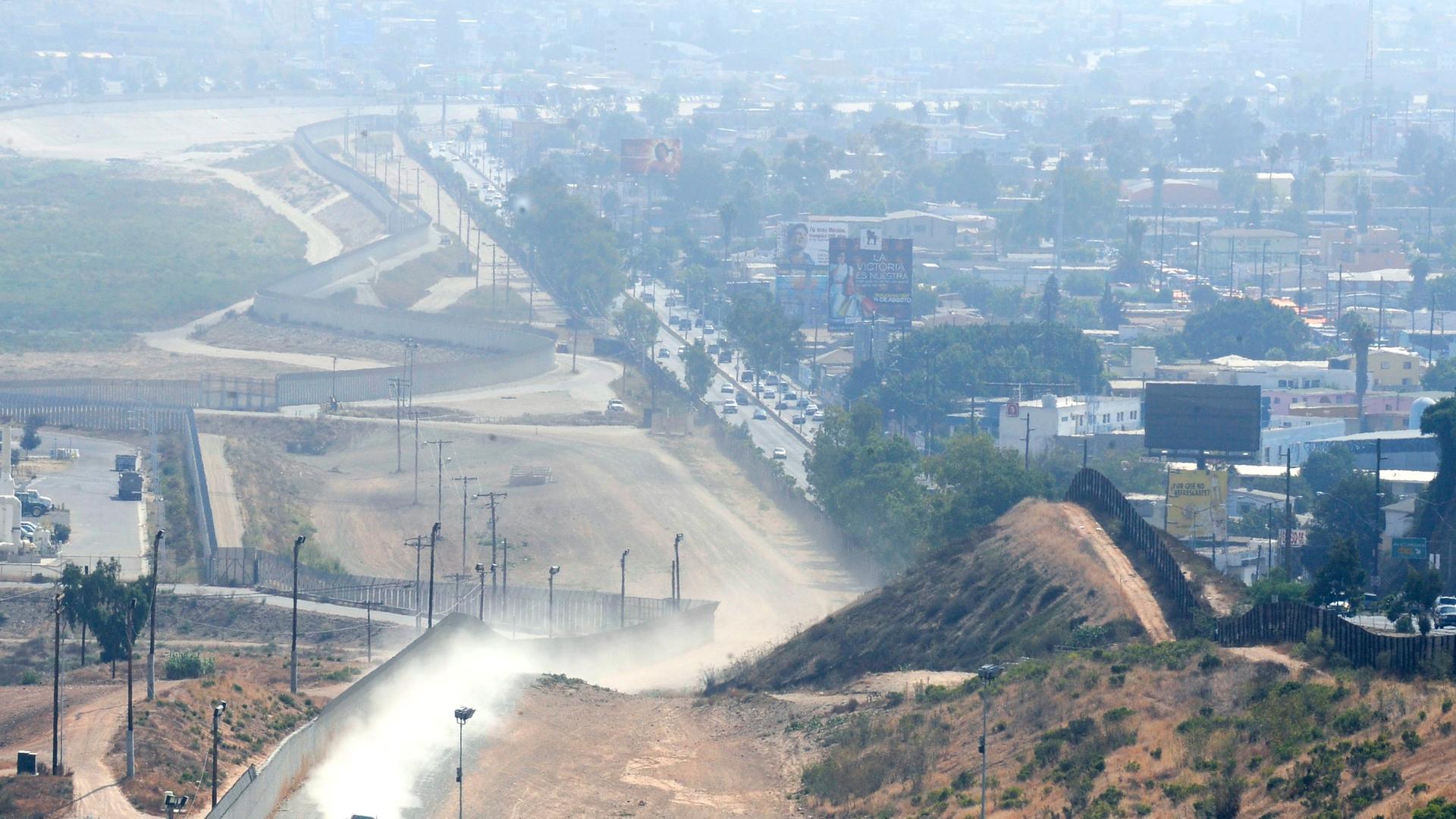 Die Grenze zwischen Mexiko und den Vereinigten Staaten bei Tijuana