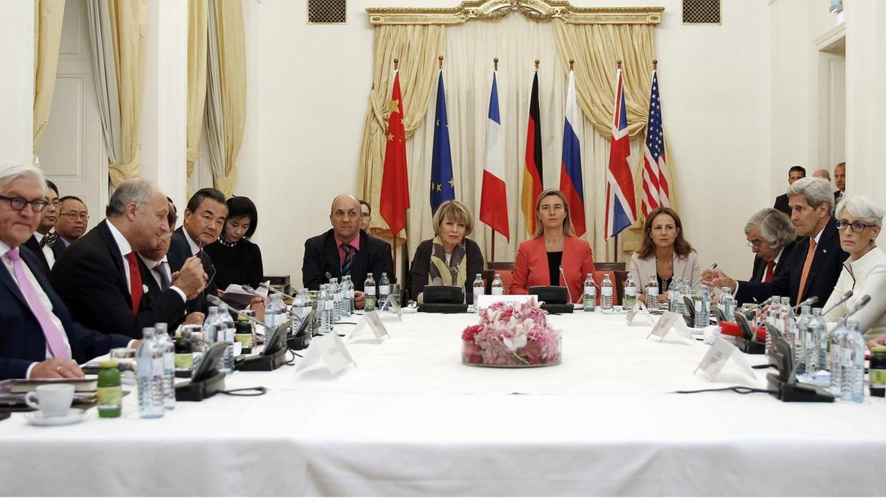Die Teilnehmer der Atomverhandlungen mit dem Iran im Jahr 2015