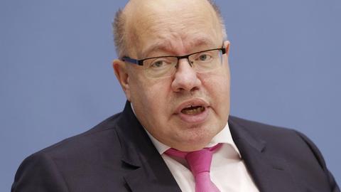Bundeswirtschaftsminister Peter Altmaier (CDU) bei einer Pressekonferenz