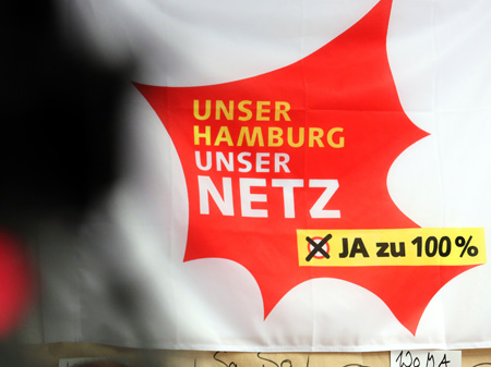 Erfolgreich beim Volksentscheid: Logo der Volksinitiative "Unser Hamburg - unser Netz"