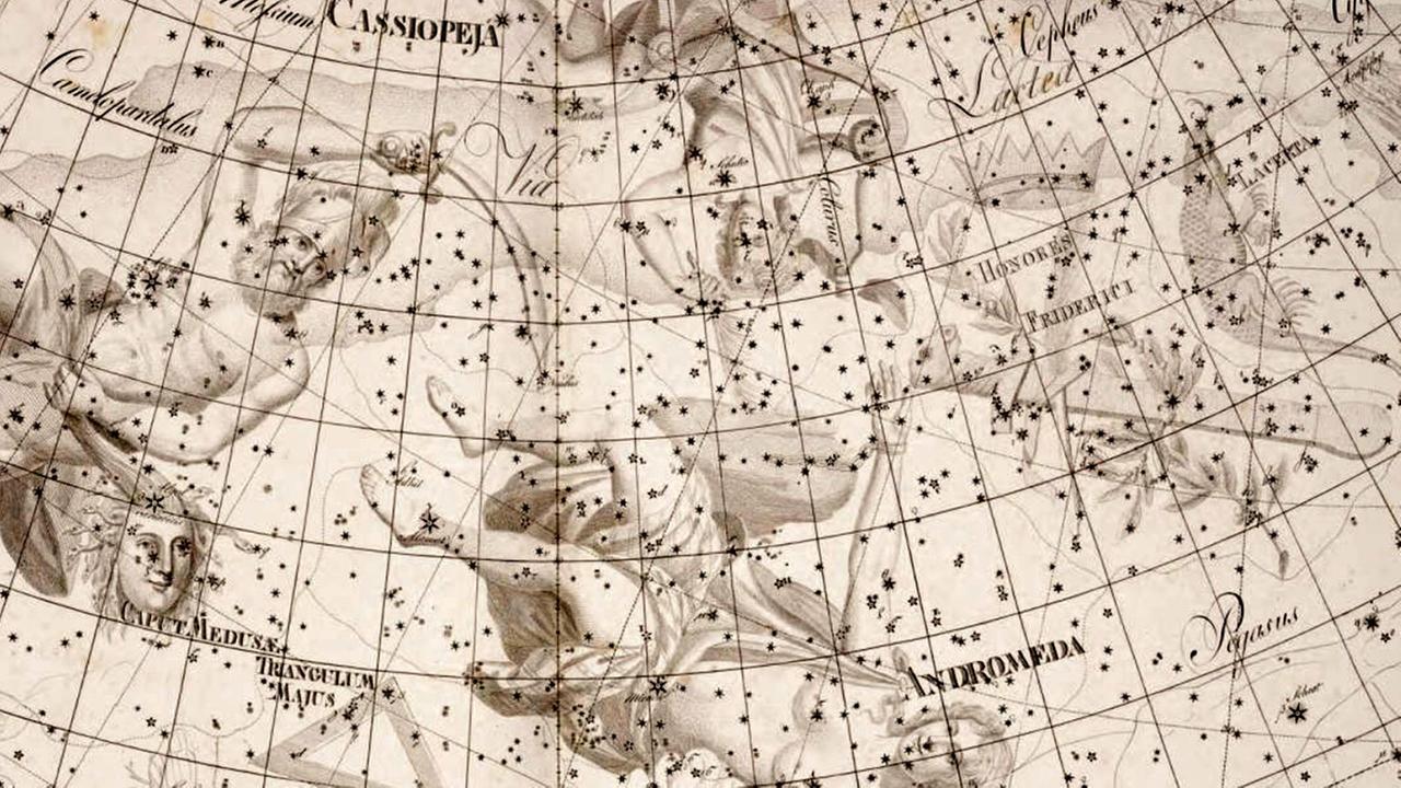 20191001a: Das Sternbild "Honores Friderici" im Sternatlas Uranographia von 1801 (Bode)