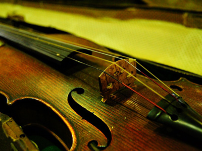 Geige auf dem Leipziger Trödelmarkt