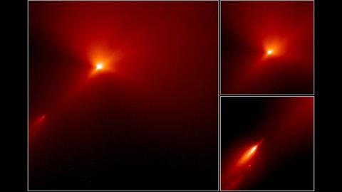 Das Hubble-Teleskop beobachtete, wie Teile des Kometenkerns von Hyakutake abbrachen und davon flogen
