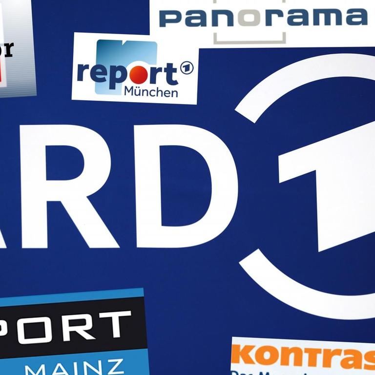 Die Logos der ARD sowie der ARD-Politikmagazine