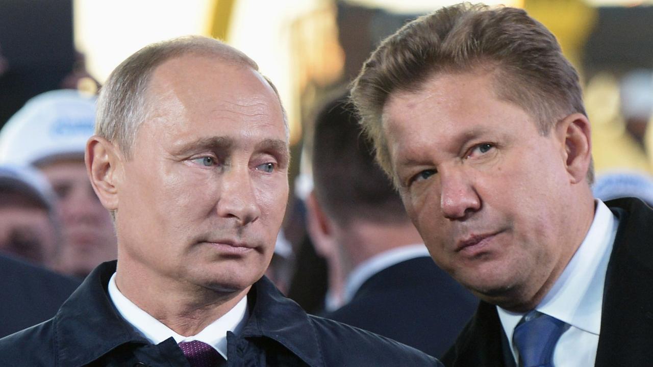Der russische Präsident Wladimir Putin mit Gazprom-Chef Alexej Miller. 