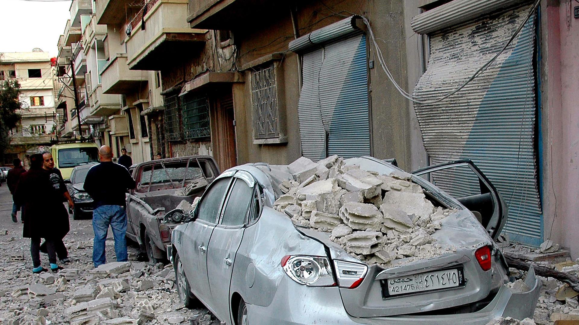Bild der Zerstörung in Homs, veröffentlicht von der syrischen Nachrichtenagentur Sana
