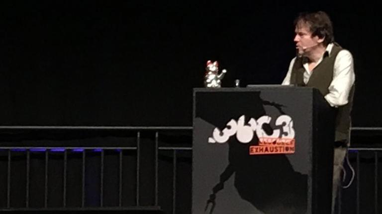 Der Ethnologe David Graeber auf dem 36. Kongress des Chaos Computer Clubs in Leipzig