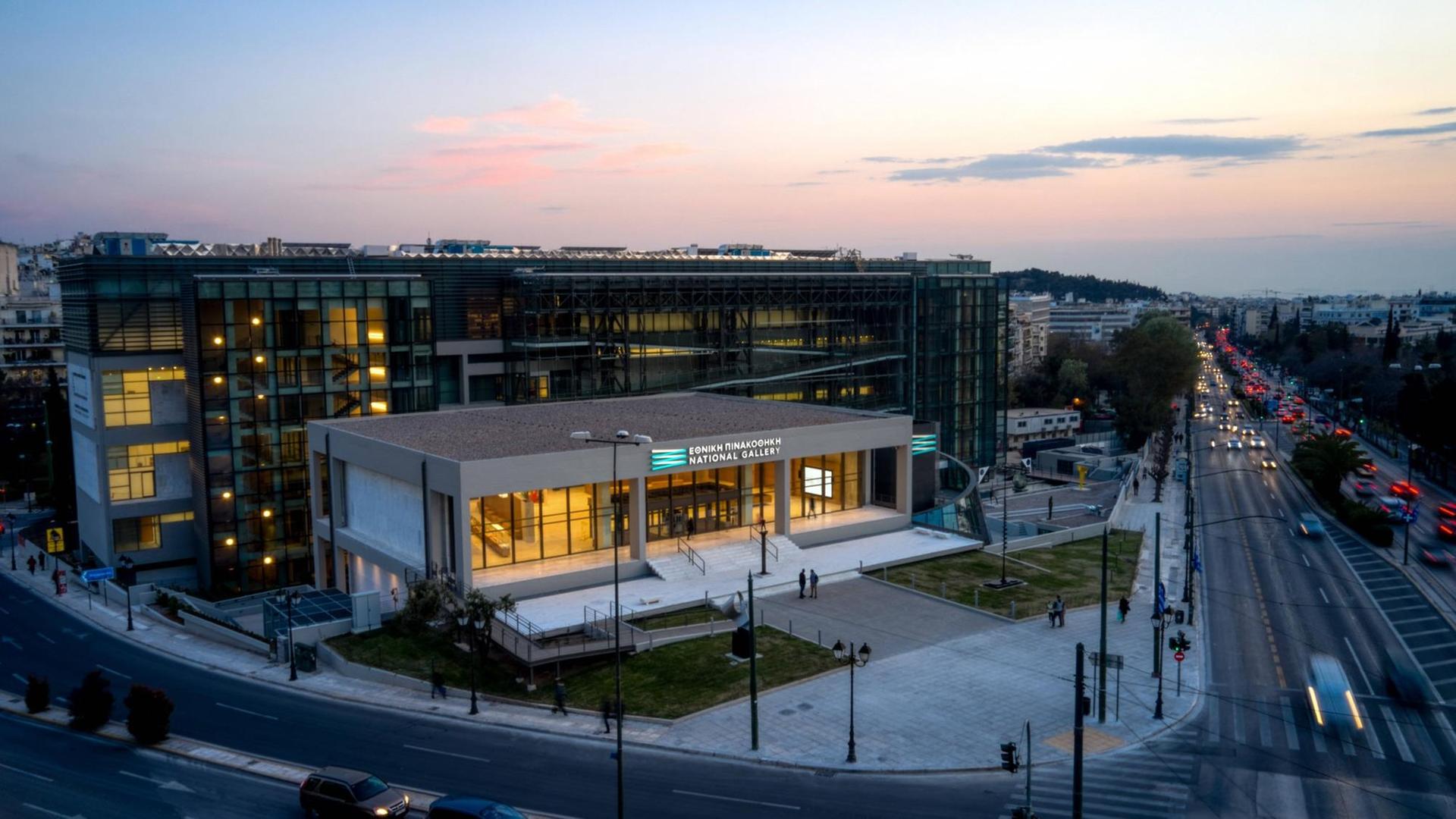 Luftaufnahme von der neuen griechischen Nationalgalerie in Athen.