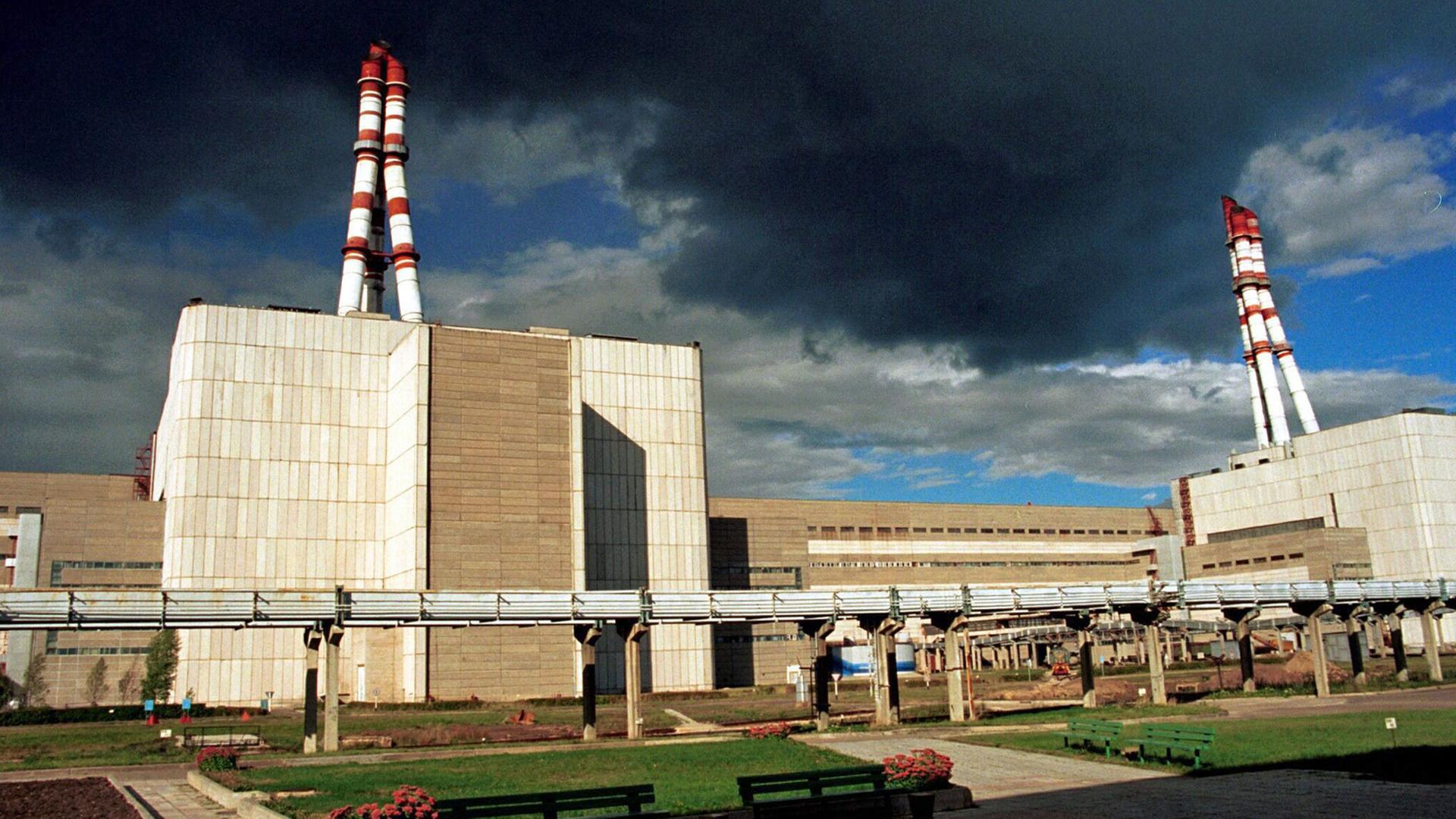 Außenansicht des litauischen Atomkraftwerkes bei Ignalina.