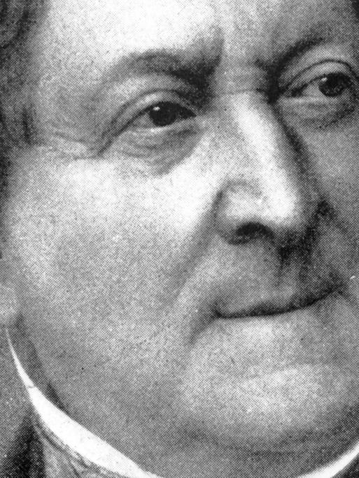 Zeitgenössische Darstellung des italienischen Komponisten Gioacchino Rossini (1792-1868)