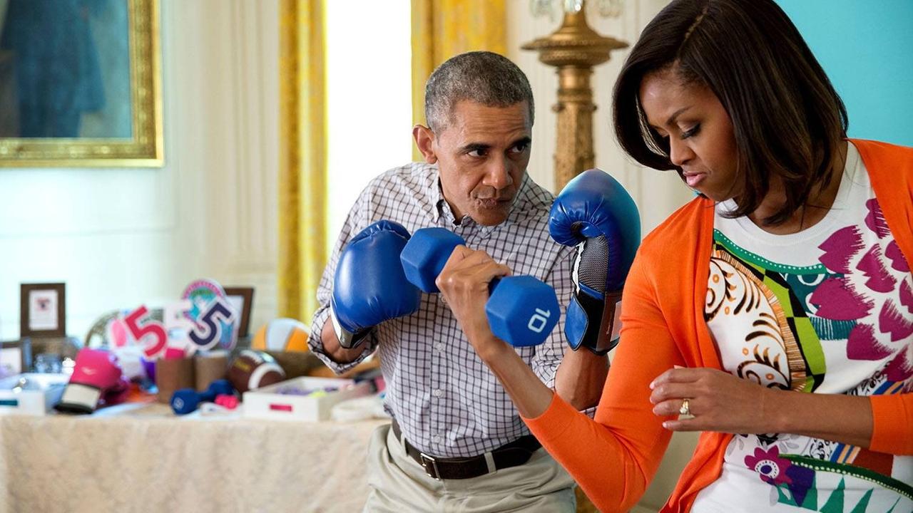Der ehemalige US-Präsident Barack Obama und seine Frau Michelle posieren für Instagram-Fotos im Weißen Haus