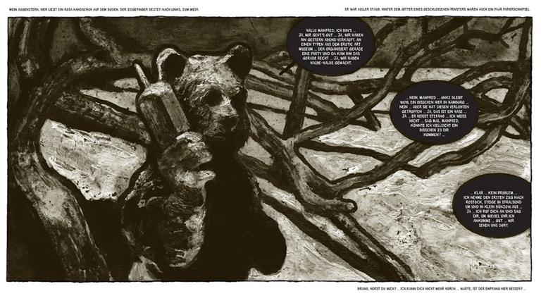Illustration aus dem Comic "Geschichte des Bären" von Stefano Ricci.