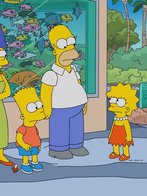 Seit 30 Jahren Kult: Maggie, Marge, Bart, Homer und Lisa Simpson.