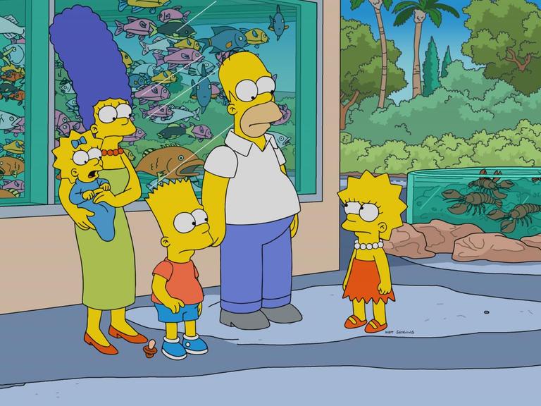 Seit 30 Jahren Kult: Maggie, Marge, Bart, Homer und Lisa Simpson.