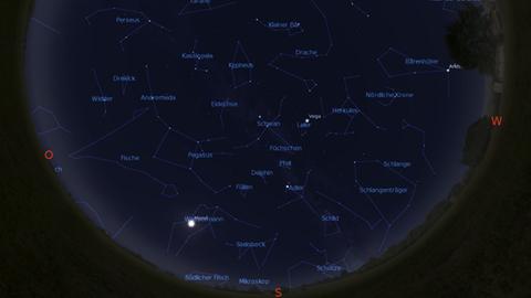 Der Anblick des Sternenhimmels Mitte September gegen 22 Uhr