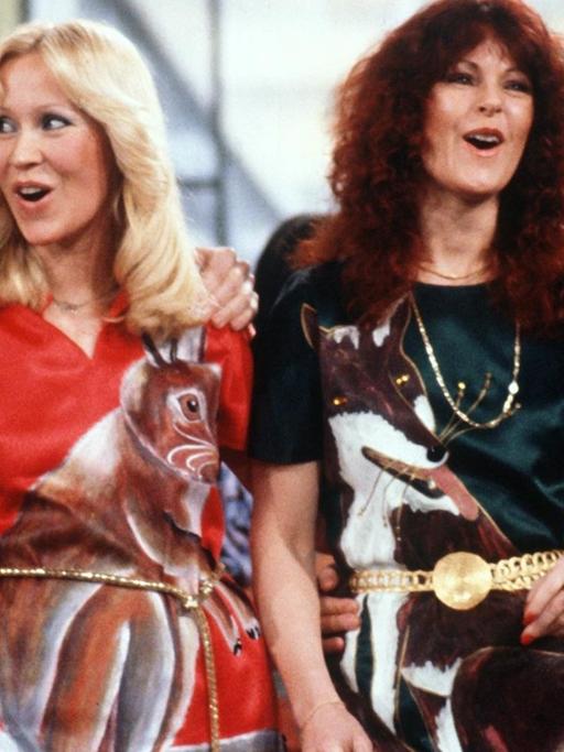 Die schwedische Popgruppe Abba im Jahr 1978 bei einem Auftritt in der deutschen Fernsehshow "Am laufenden Band".