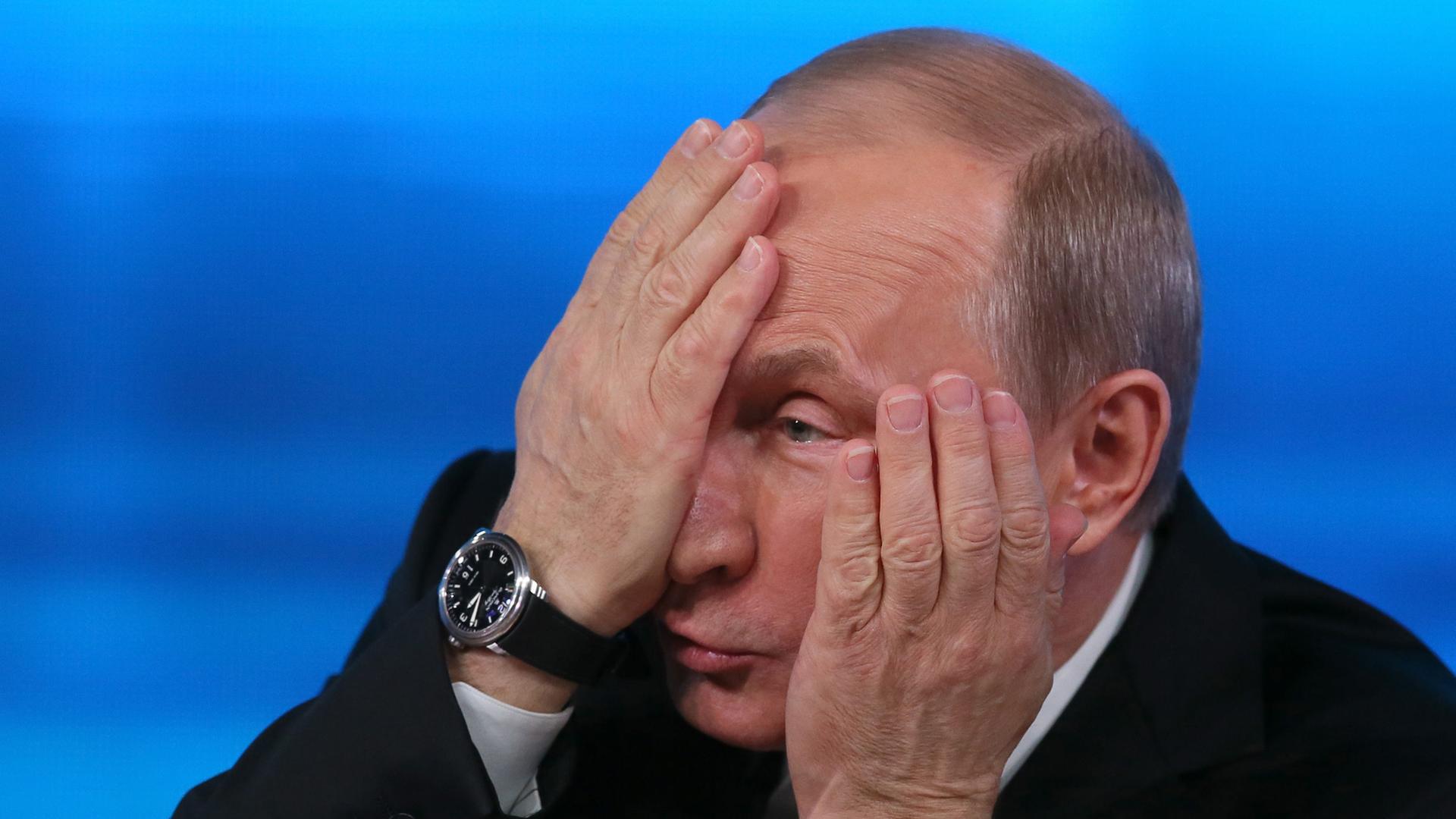 Russlands Präsident Wladimir Putin bei einer Pressekonferenz
