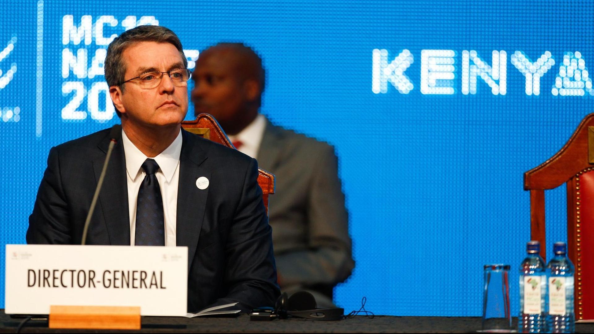 WTO-Generaldirektor Roberto Azevedo auf der Welthandelskonferenz in Nairobi am 15.12.2015 WTO-Generaldirektor Roberto Azevedo auf der Welthandelskonferenz in Nairobi am 15.12.2015