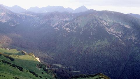Berge der Hohen Tatra im Grenzgebiet zwischen Polen und der Slowakei