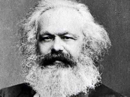 Portrait von Karl Marx, aufgenommen in einer Ausstellung in Trier