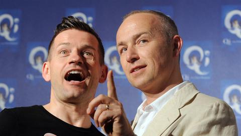 Ursli Pfister (l) und Toni Pfister vom Trio Geschwister Pfister.