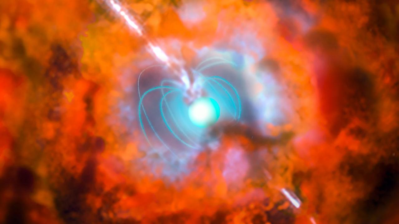 Künstlerische Darstellung eines Magnetars