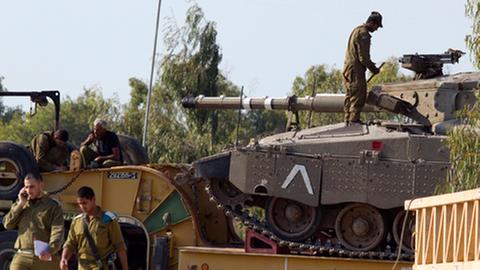 Israelischer Merkava-Panzer am Gaza-Streifen (15.10.2012)