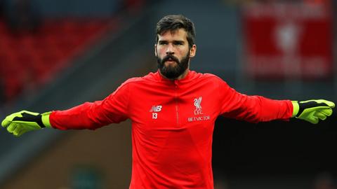 Liverpool s Alisson Becker warms up during the pre-season friendly match at Anfield Stadium, Liverpool. Picture date 7th August 2018. Picture credit should read: Matt McNulty/Sportimage PUBLICATIONxNOTxINxUK
