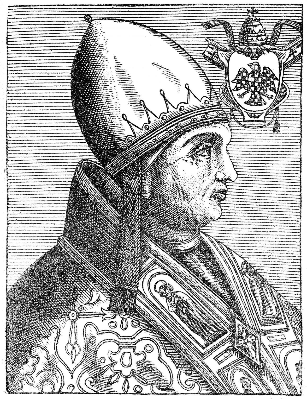 Papst Gregor IX. Er war Papst der katholischen Kirche vom 19. März 1227 bis zu seinem Tode am 22. August 1241.
