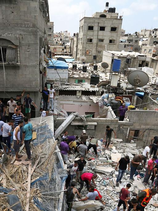 Ein zerstörtes Haus in Gaza Stadt nach einem israelischen Luftangriff am 4. August 2014.