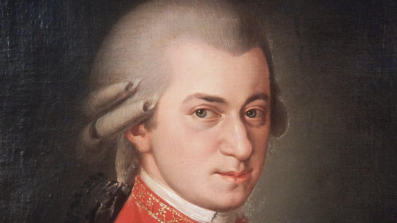 Porträt in Öl des österreichischen Komponisten, der am 27. Januar 1756 in Salzburg geboren wurde und am 5. Dezember 1791 in Wien verstarb. 