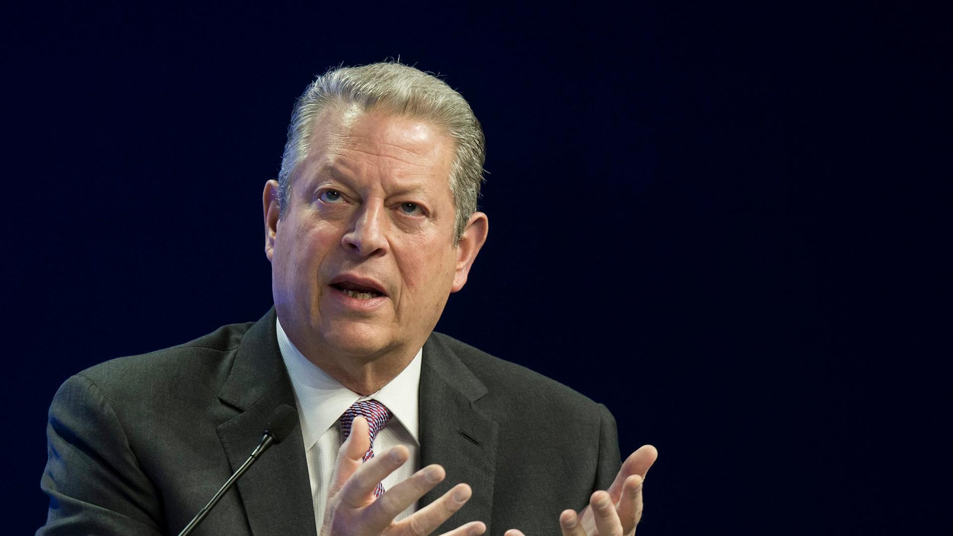 Der ehemalige Vizepräsident Al Gore bei einer Podiumsdiskussion in Davos