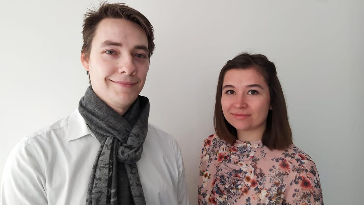Dave van der Meer und Natalya Stepanova, die an der Luxemburger Uni einen Space-Master machen