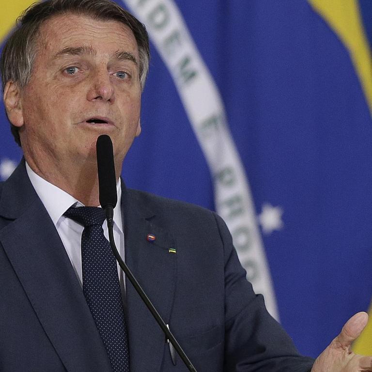 August 11, 2021, Rio de Janeiro, Brasil: MARIZ PA BrasÃ­lia(BSB) - DF 11082021.JAIR BOLSONAROPALACIO DO PLANALTO.Solenidade de assinatura da Medida ProvisÃ³ria sobre o Mercado de CombustÃ­veis..Na foto Jair Bolsonaro, presidente da RepÃºblica..Foto: Cristiano MarizAgÃªncia OGlobo. (Credit Image: © O GloboGDA via ZUMA Press Wire