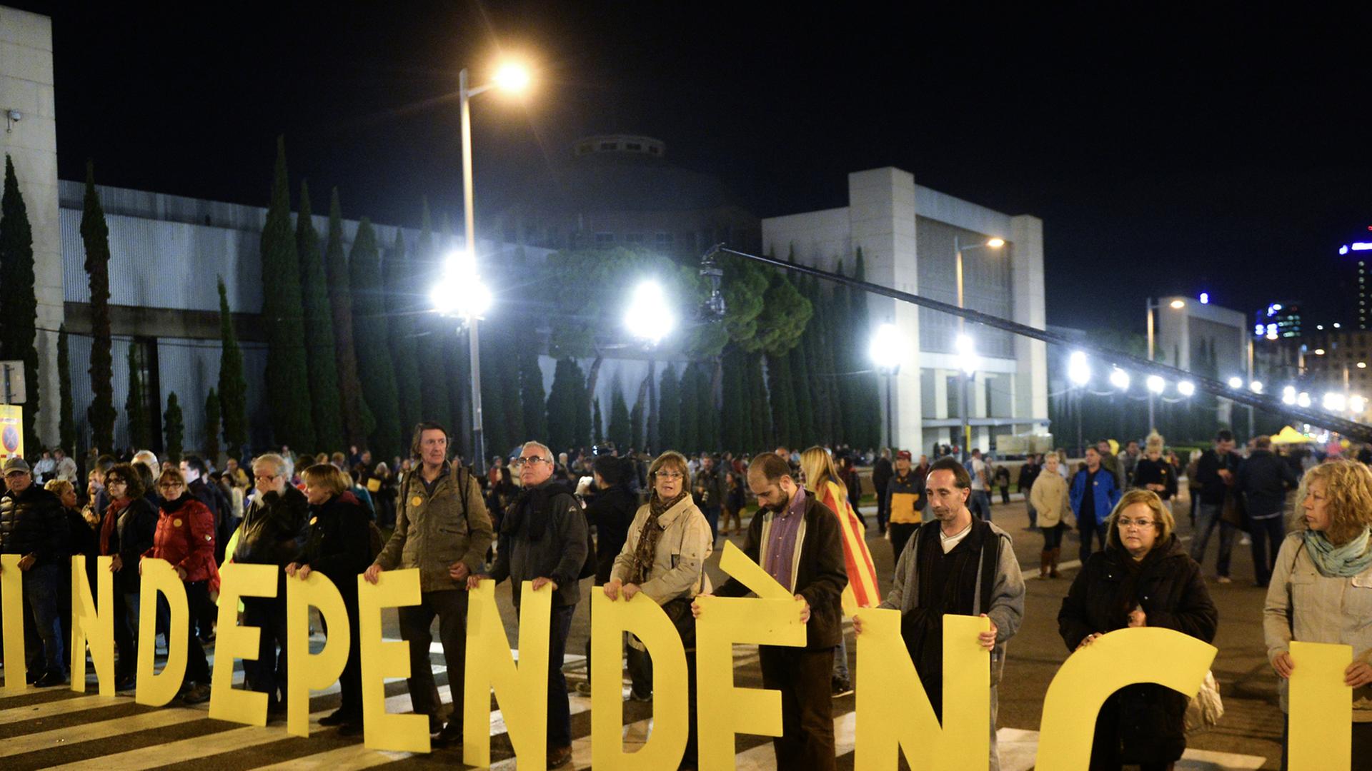 Demonstration für eine unabhängiges Katalonien in Barcelona am 8.11.2014